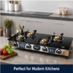 Preethi LUXE MAX 4B Gas Stove | Premium 4 Burner Toughened Glass Gas Stove - Image 2