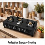 Preethi SPARKLE 3B Gas Stove | Premium 3 Burner Toughened Glass Gas Stove