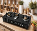 Preethi POWER DUO 3B Gas Stove | Premium 3 Burner Toughened Glass Gas Stove