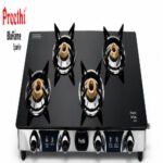 Preethi LUXE MAX 4B Gas Stove | Premium 4 Burner Toughened Glass Gas Stove