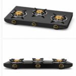 Vidiem Tusker Gold 3 Burner Glass Top Gas Stove | Premium Brass Burner LPG Stove - Image 3
