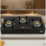 Vidiem AIR Gold 3 Burner Glass Top Gas Stove