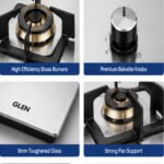Glen BH 1073 SQ HT SS DB MRT 70 3 Burner Gas Hob - Image 3