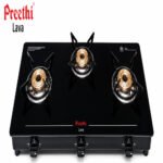 Preethi LUXE 3B Gas Stove | Premium 3 Burner Toughened Glass Gas Stove