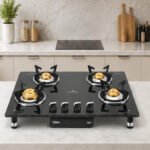 Vidiem AIR Silver 4 Burner Glass Top Gas Stove