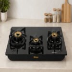 Vidiem Vogue V1 3 Burner Built-in Gas Hob | Premium Glass Cooktop for Modular Kitchens