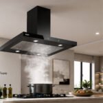 Glen 90 cm CH 1000 MS AC BL Ceiling Mounted Island Kitchen Chimney - Image 3