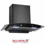 Sujata Azurite BLDC 90 cm Filterless Auto Clean Kitchen Chimney | 1500 m³/hr Suction | BLDC Motor | Motion Sensor & Touch Control | Black
