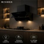 Faber Bolt Max FL 90 cm Filterless Auto Clean Kitchen Chimney | 1500 m³/hr | Touch & Gesture Control | Black - Image 2