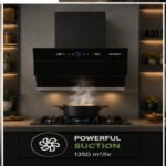 Faber Comet FL FL 90 cm Filterless Auto Clean Kitchen Chimney | 1500 m³/hr | Touch & Gesture Control | Black - Image 2