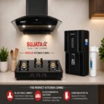 Sujata Coral Chimney + STANDARD 3B Stove + Faber Genius Pro RO Combo