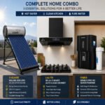 V-Guard Solar 200 LPD + Lalith 90cm Chimney + Faber Genius Pro RO Combo